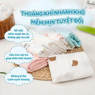 Hộp 2 Khăn Tắm Sợi Tre 2 Lớp An Toàn, Không Kích Ứng, Thích Hợp Mọi Da - 229.000đ