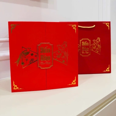 Hộp 2 tầng Đỏ Yến Sào Cao Cấp Sang Trọng - Siêu Rẻ 215.000 VND Tiết Kiệm Ngay 2