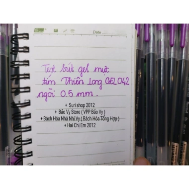 Hộp 20 bút gel Thiên Long mực tím GEL 042 ngòi 0.5mm - Chính hãng, giá 95.000 VND
