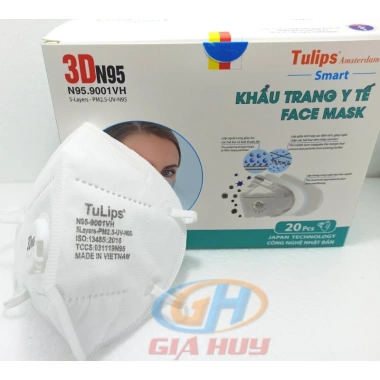 Hộp 20 chiếc khẩu trang N95 Tuylip chống bụi mịn, có van thở, bảo vệ hô hấp - Giá ưu đãi 78.498 VND 6 Hộp 20 chiếc khẩu trang N95 Tuylip chống bụi mịn, có van thở, bảo vệ hô hấp - Giá ưu đãi 78.498 VND 6