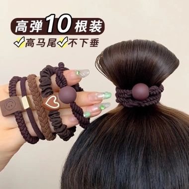 Hộp 20 chu buộc tóc nữ bền, thiết kế đơn giản, đuôi ngựa cao - Giá chỉ 30.000 VND