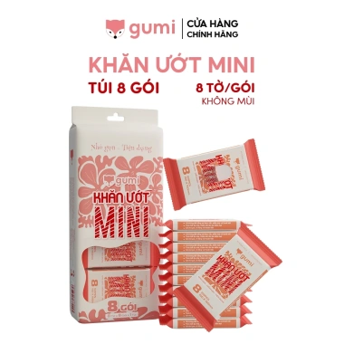 Hộp 20 gói Khăn giấy ướt Gumi Mini không mùi, tiện lợi bỏ túi - 34.999₫