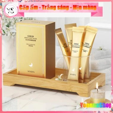 Hộp 20 Gói Mặt Nạ Ngủ Golden VENZEN Dưỡng ẩm Trắng sáng Mịn màng Giá 24.500 VND