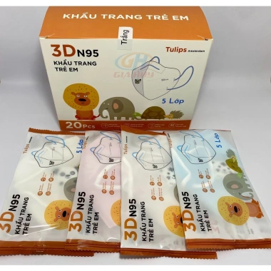 Hộp 20 khẩu trang N95 Tuylip cho bé – Chống bụi PM2.5, van thở, ngăn lây bệnh hô hấp 2