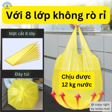 Hộp 200 túi đựng rác 45x59cm gấp gọn cao cấp Soika SR-01 - Giao màu ngẫu nhiên, giảm giá 22%