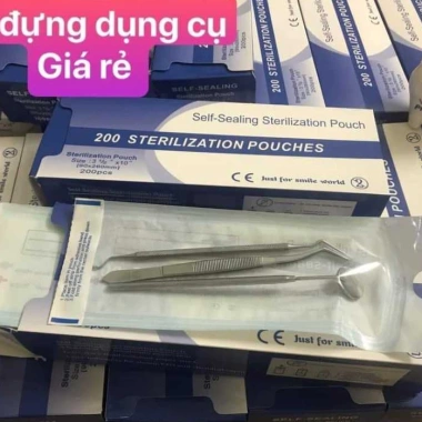 Hộp 200 túi ép tiệt khuẩn dán sẵn y tế, phòng khám nha khoa, đa khoa - 57.000₫