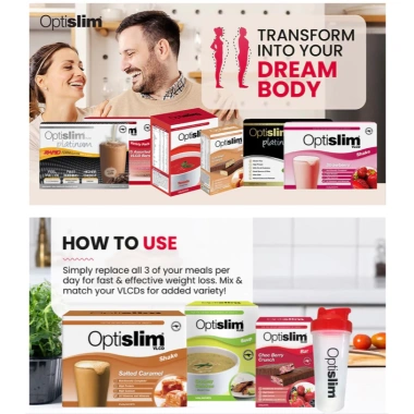 Hộp 21 gói Optislim VLCD Shake 43g - Bột thay thế bữa ăn Socola & Salted Caramel, giảm cân nhanh, 1.123.000₫ 2