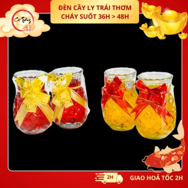 Hộp 3 Cặp Đèn Cầy Ly Trái Thơm Loại Lớn Cháy 36-48 Giờ - Cao Cấp 85.000 VND 3