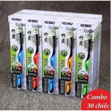 Hộp 30 Bàn Chải Đánh Răng Bossi Hàn Quốc - Than Tre, Than Hoạt Tính, 79.000₫