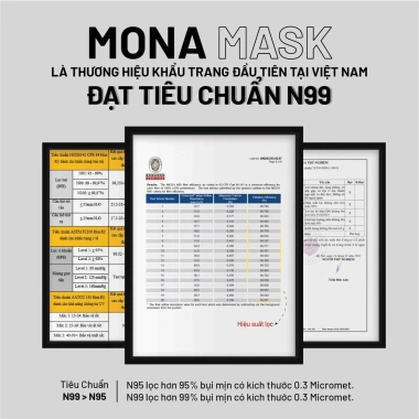 Hộp 30 khẩu trang Mona N99 UV Nano lọc hơn 99% bụi mịn, bảo hộ, tái sử dụng giá 319k