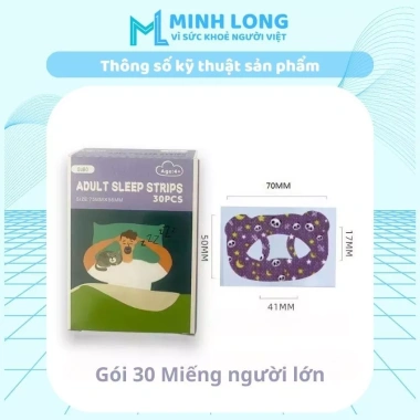 Hộp 30 miếng Dán Chống Hở Miệng Khi Ngủ Sleep 65x45mm - Ngừa Nghiến Răng Vật Lý 9