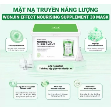 Hộp 30 miếng rút Mặt Nạ Wonjin Effect đa màu xanh lá, xanh dương, hồng, vàng 350g - Giá ưu đãi 369.200₫