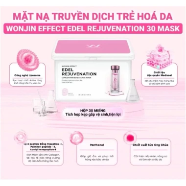 Hộp 30 miếng rút Mặt Nạ Wonjin Effect đa màu xanh lá, xanh dương, hồng, vàng 350g - Giá ưu đãi 369.200₫