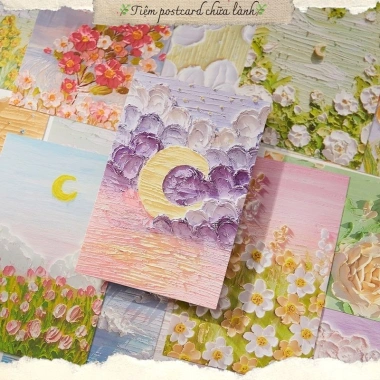 Hộp 30 tấm Bưu Thiếp Postcard Tranh Sóng Dầu Litter From The Bruge Trang trí Bullet Journal, thư thiệp, giảm còn 56.000đ