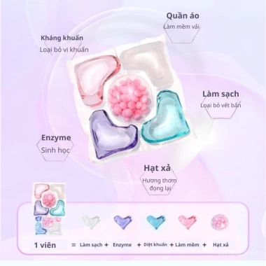 Hộp 30 viên Viên Giặt 5 in 1 Hương Hoa Sơn - Lưu Hương Dài Lâu, Giá 24.500 VND 6 Hộp 30 viên Viên Giặt 5 in 1 Hương Hoa Sơn - Lưu Hương Dài Lâu, Giá 24.500 VND 6