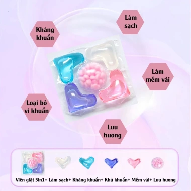 Hộp 30 viên Viên Giặt 5 in 1 Hương Hoa Sơn - Lưu Hương Dài Lâu, Giá 24.500 VND 8 Hộp 30 viên Viên Giặt 5 in 1 Hương Hoa Sơn - Lưu Hương Dài Lâu, Giá 24.500 VND 8