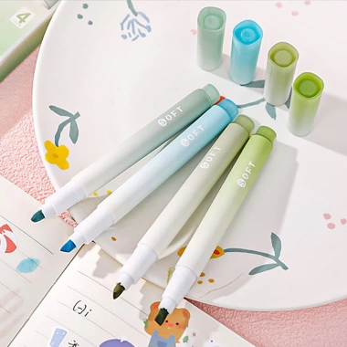 Hộp 4 bút highlight gradient pastel morandi - màu pastel dễ thương, giá 23.000₫
