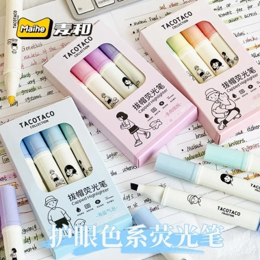 Hộp 4 bút highlighter TACOTACO tone pastel - Giá ưu đãi 29.545₫ 2
