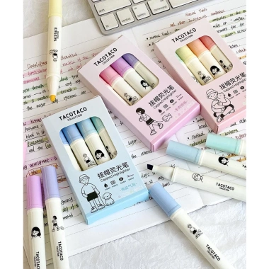 Hộp 4 bút highlighter TACOTACO tone pastel - Giá ưu đãi 29.545₫ 4
