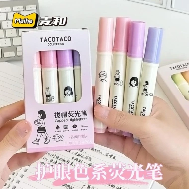Hộp 4 bút highlighter TACOTACO tone pastel - Giá ưu đãi 29.545₫ 8