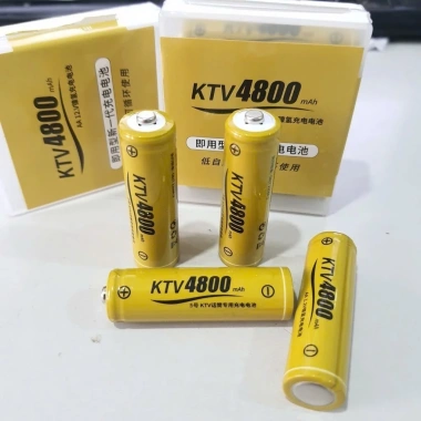 Hộp 4 Pin sạc AA KTV 4.800mAh dung lượng lớn – Dùng cho micro không dây, kèm sạc 4 rãnh