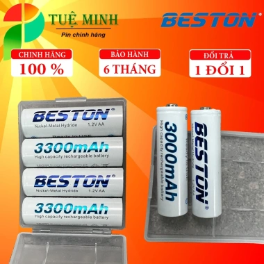Hộp 4 Viên Pin sạc Beston AA 3.300mAh/3.000mAh NIMH 1.2V - Chính hãng, Giá chỉ 95.000