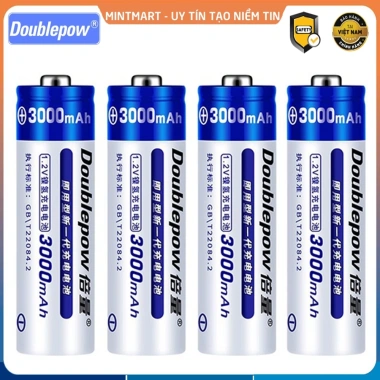Hộp 4 viên Pin sạc lại Doublepow AA 3.000mAh - Sạc lại 1.200 lần, giá chỉ 119.000đ