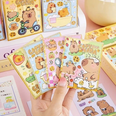 Hộp 40 quyển sổ dán sticker CapyBara, trang trí chuột lang nước - 110.000đ