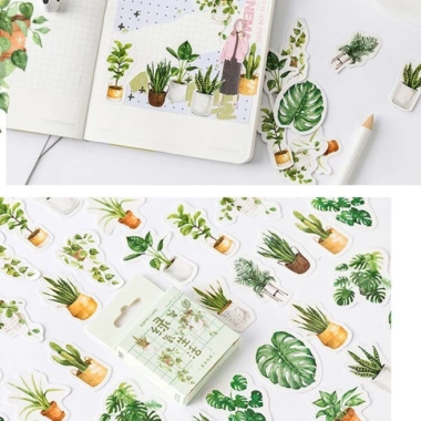 Hộp 45 Sticker Lá cây xanh cho Bullet Journal, lịch và album - Dễ thương, giá 22.800 VND 3 Hộp 45 Sticker Lá cây xanh cho Bullet Journal, lịch và album - Dễ thương, giá 22.800 VND 3
