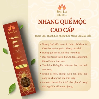 Hộp 50-100 nhang quế mộc 30-40cm - Nhẹ dịu, ít khói, thơm nhẹ, chỉ 24.000₫