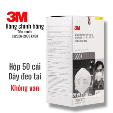 Hộp 50 cái khẩu trang y tế 9.001/9.001V/9.002/9.002V, bảo vệ tối ưu khi đi đường, môi trường bụi