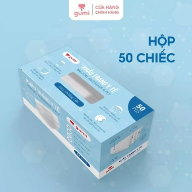 Hộp 50 chiếc Khẩu trang y tế 4 lớp Gumi Mask - Kháng khuẩn, chống bụi mịn, chỉ 32.340 VND