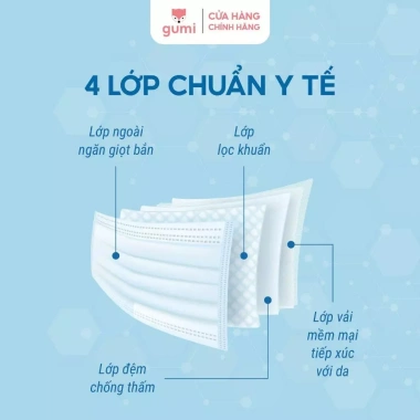 Hộp 50 chiếc Khẩu trang y tế 4 lớp Gumi Mask - Kháng khuẩn, chống bụi mịn, chỉ 32.340 VND 6 Hộp 50 chiếc Khẩu trang y tế 4 lớp Gumi Mask - Kháng khuẩn, chống bụi mịn, chỉ 32.340 VND 6