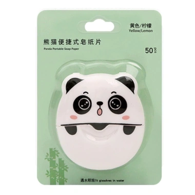 Hộp 50 miếng xà phòng giấy gấu dễ thương - Xà bông khô bỏ túi du lịch, 26.000đ