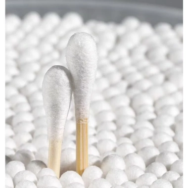 Hộp 500 tăm bông ngoái ráy tai cotton 2 đầu tròn an toàn cho mẹ và bé - 40.000đ