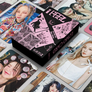 Hộp 55 ảnh thẻ LOMO I-DLE I Feel Me I Never Die – Giá 44.000, in chữ độc đáo
