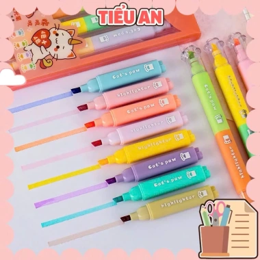Hộp 6 Bút Highlight Pastel Dễ Thương 12cm - Viết Trang Trí, Bút Dạ Quang Giá Ưu Đãi 35k