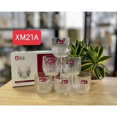 Hộp 6 Cốc Vát Khói Thuỷ Tinh Sang Trọng 270ml XM21 - Giá chỉ 99.000 đồng, giảm từ 126.720