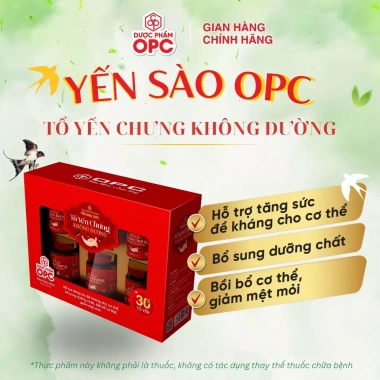 Hộp 6 lọ Yến Sào OPC - Tổ Yến Chưn Không Đường, Giá ưu đãi 345.000₫