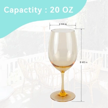 Hộp 6 ly thủy tinh cao cấp màu vàng - Ly uống rượu vang đỏ, giá ưu đãi 259.000₫