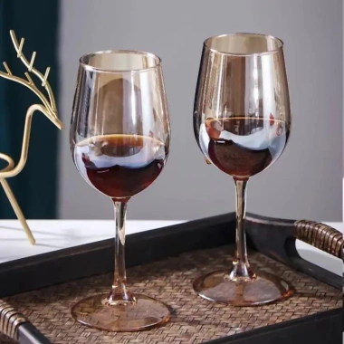 Hộp 6 ly thủy tinh cao cấp màu vàng - Ly uống rượu vang đỏ, giá ưu đãi 259.000₫