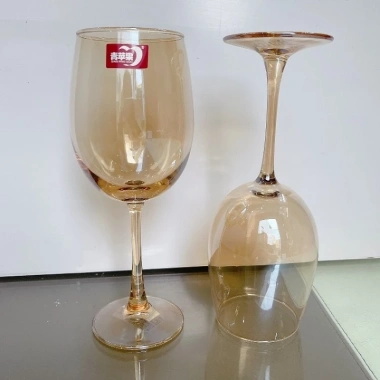 Hộp 6 ly thủy tinh cao cấp màu vàng - Ly uống rượu vang đỏ, giá ưu đãi 259.000₫