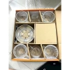 Hộp 6 ly thủy tinh kẻ sọc + 6 đĩa kê cốc chịu nhiệt 240ml - Giá ưu đãi 155.000 VND 4