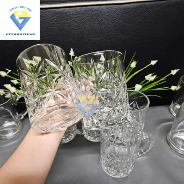 Hộp 6 ly uống bia quai 420mm Kiểu Kim Cương phong cách Châu Âu giá ưu đãi 149.000₫ 6