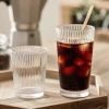 Hộp 6 ly uống nước thuỷ tinh miệng loe vân sọc siêu xinh 240/370ml, chỉ 89.000₫