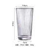 Hộp 6 ly uống nước thuỷ tinh miệng loe vân sọc siêu xinh 240/370ml, chỉ 89.000₫ 6