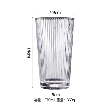 Hộp 6 ly uống nước thuỷ tinh miệng loe vân sọc siêu xinh 240/370ml, chỉ 89.000₫ 6