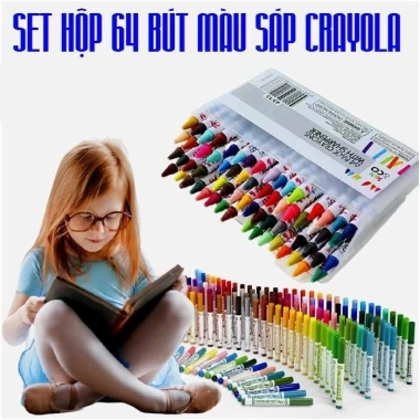 Hộp 64 Màu Bút Crayon Cho Bé 2‑10 Tuổi Phát Triển Tư Duy Sáng Tạo, Giá 80k