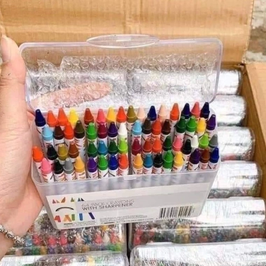 Hộp 64 Màu Bút Crayon Cho Bé 2‑10 Tuổi Phát Triển Tư Duy Sáng Tạo, Giá 80k