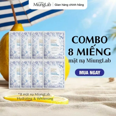 Hộp 8 miếng mặt nạ dừa lên men tự nhiên dưỡng ẩm trắng ngăn lão hoá MiunGlab 25g 338.000 10 Hộp 8 miếng mặt nạ dừa lên men tự nhiên dưỡng ẩm trắng ngăn lão hoá MiunGlab 25g 338.000 10